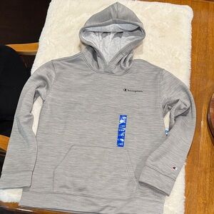 Champion Gray Hooded Zip-Up Sweater